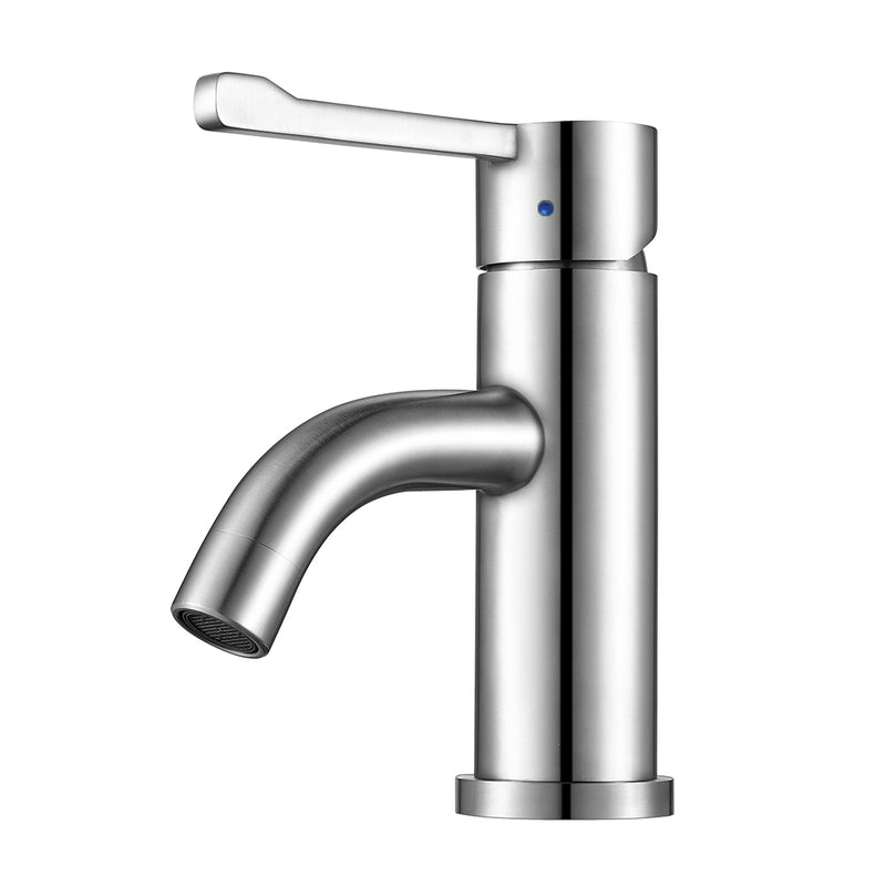 Whitehaus Waterhaus Solid Stainless Steel, single hole, extended single lever lavatory faucet