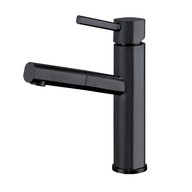 Whitehaus Waterhaus Lead-Free Solid Stainless Steel, Single Hole, Single Lever Kitchen Faucet with Pull-out Spray Head