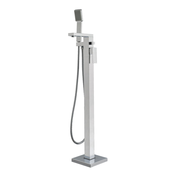 Whitehaus Bathhaus Freestanding 34" Single Lever Tub Filler with Integrated Diverter Valve and Hand Held Shower Spray