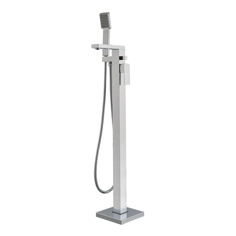 Whitehaus Bathhaus Freestanding 34" Single Lever Tub Filler with Integrated Diverter Valve and Hand Held Shower Spray