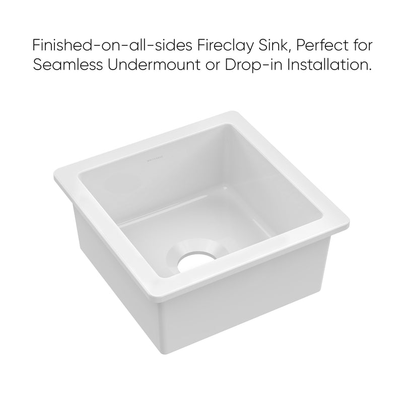 Whitehaus Whitehaus Collection Undermount/Drop-in Fireclay Kitchen Sinks, Stainless Steel Grid Included