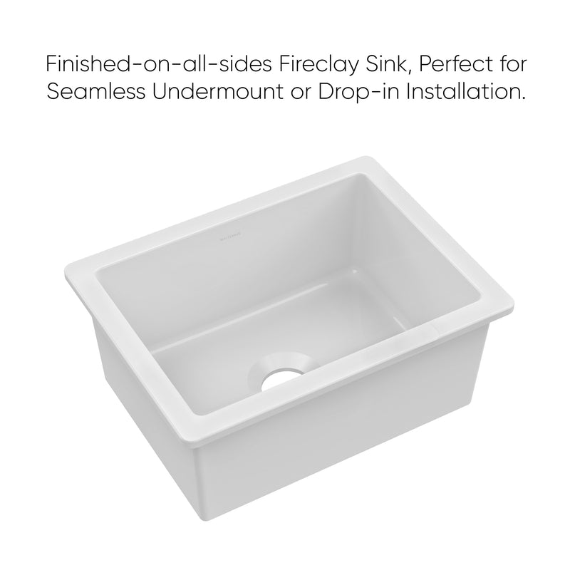 Whitehaus Whitehaus Collection Undermount/Drop-in Fireclay Kitchen Sinks, Stainless Steel Grid Included