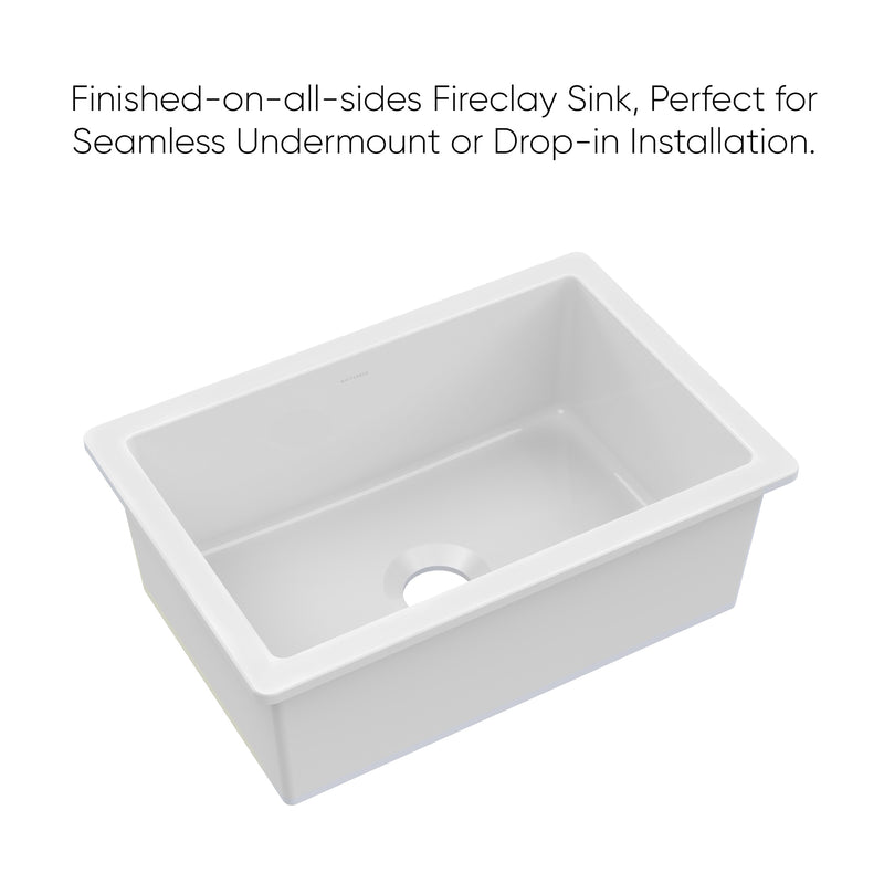 Whitehaus Whitehaus Collection Undermount/Drop-in Fireclay Kitchen Sinks, Stainless Steel Grid Included