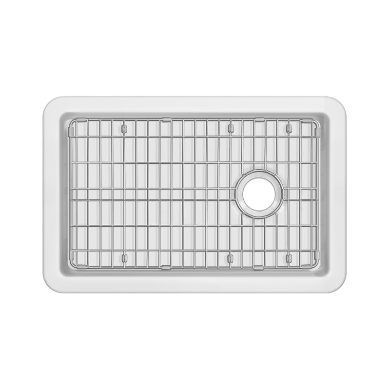 Whitehaus Whitehaus Collection Undermount/Drop-in Fireclay Kitchen Sinks, Stainless Steel Grid Included