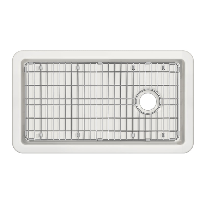 Whitehaus Whitehaus Collection Undermount/Drop-in Fireclay Kitchen Sinks, Stainless Steel Grid Included