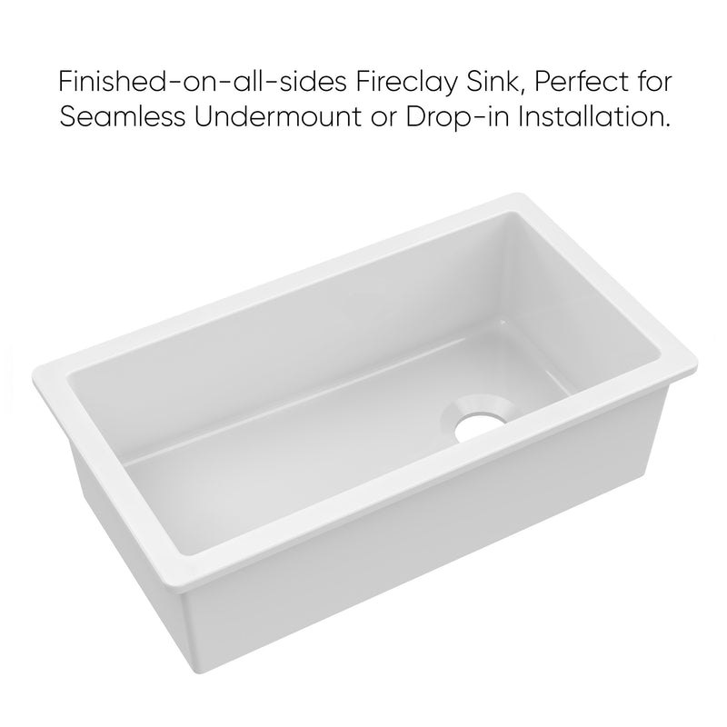 Whitehaus Whitehaus Collection Undermount/Drop-in Fireclay Kitchen Sinks, Stainless Steel Grid Included