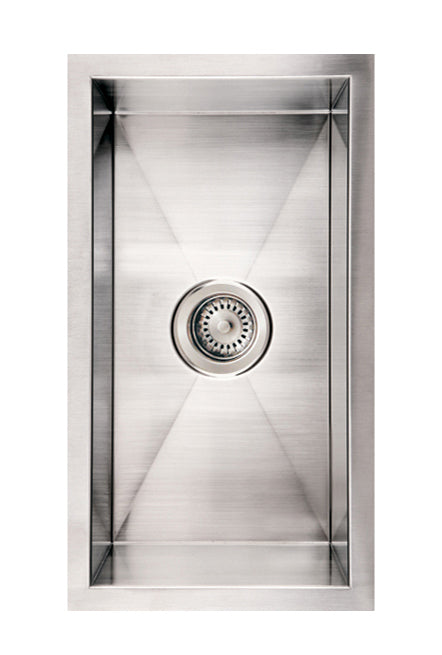 Whitehaus Noah's Collection Brushed Stainless Steel Commercial Single Bowl Undermount Sink