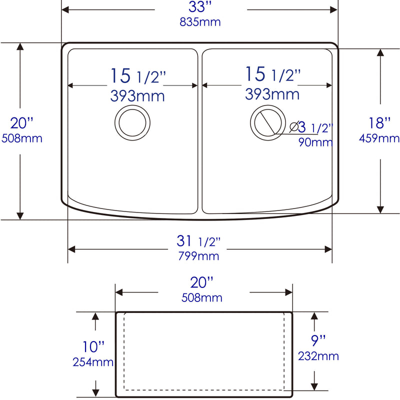 ALFI brand ABFC3320D Kitchen Sink