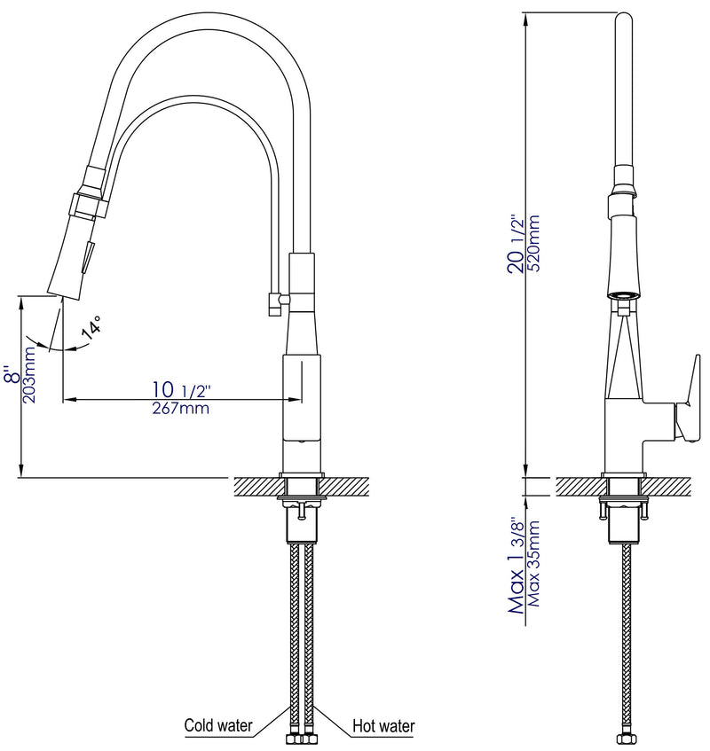 ALFI brand ABKF3023 Kitchen Faucet