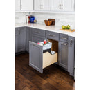 Single 35 Quart Wood Bottom-Mount Soft-close Trashcan Rollout for Door Mounting, Includes One Black Can