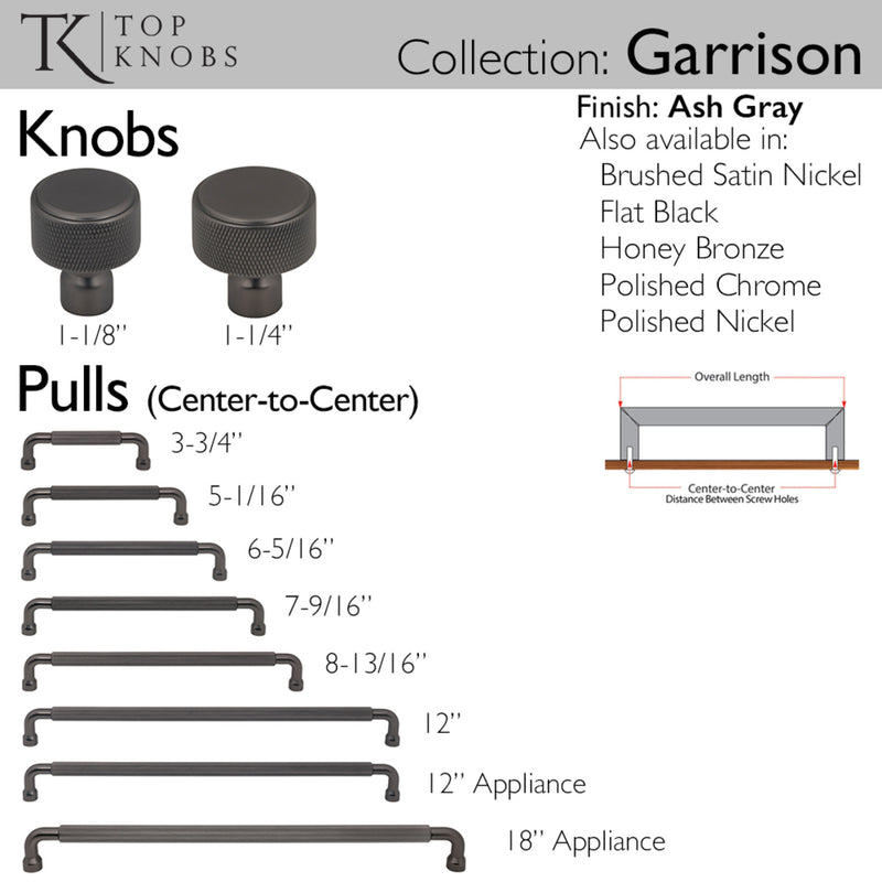 Top Knobs Garrison 3 3/4" Center to Center Bar Pull