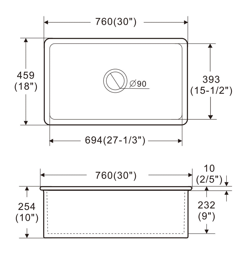 ALFI brand ABF3018UD Kitchen Sink