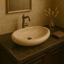Drop-Pattern Travertine Sink