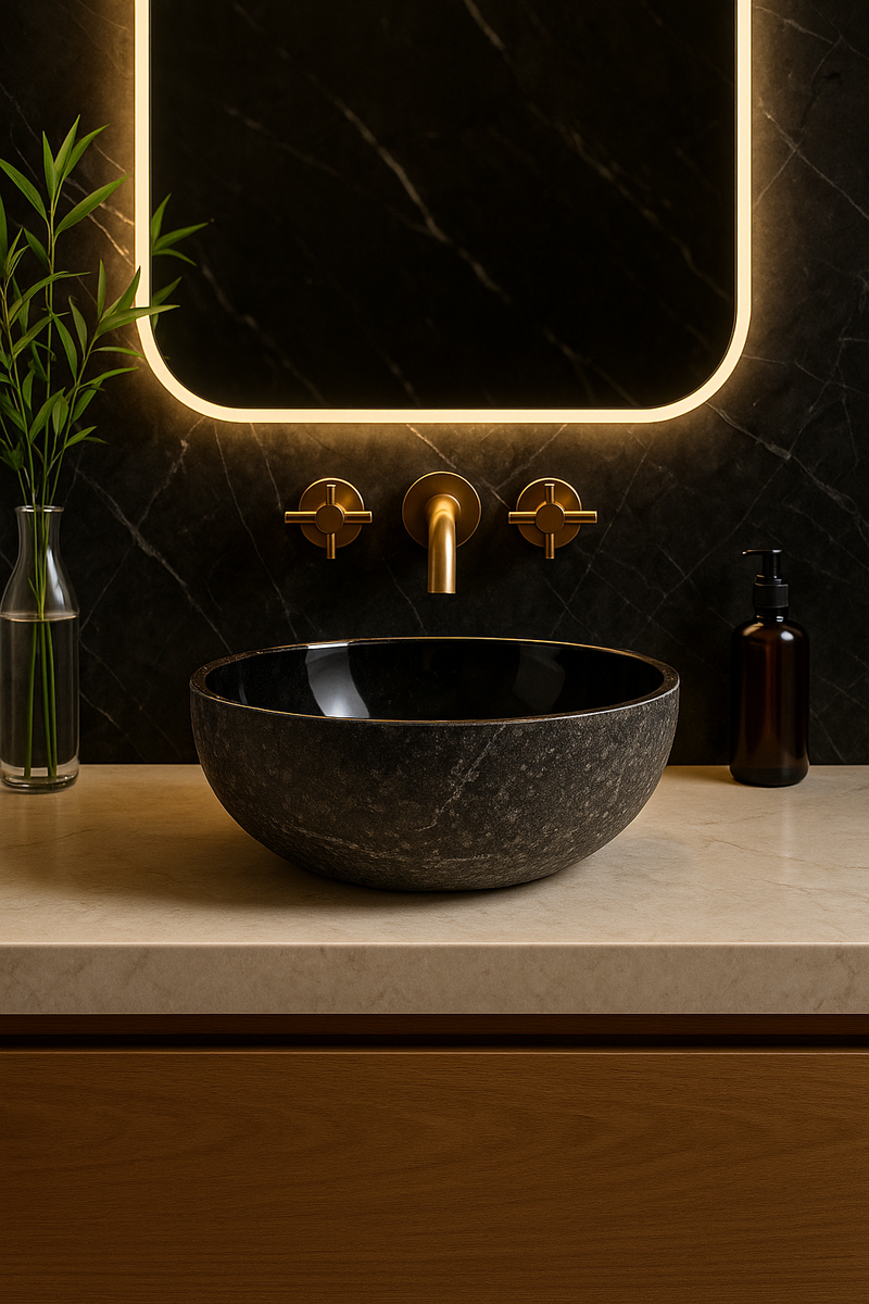 Natural Black Marble Sink