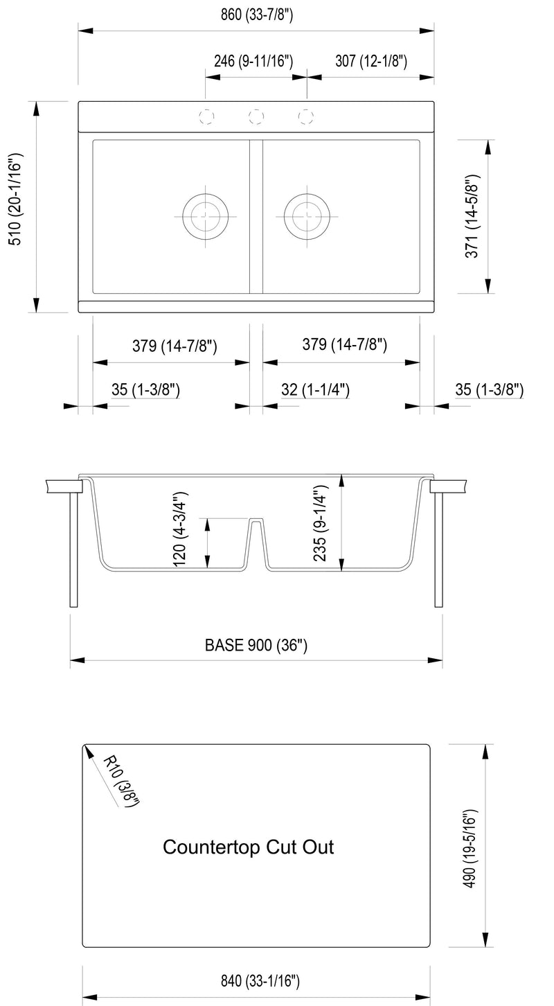 ALFI brand AB3418DBUM Kitchen Sink