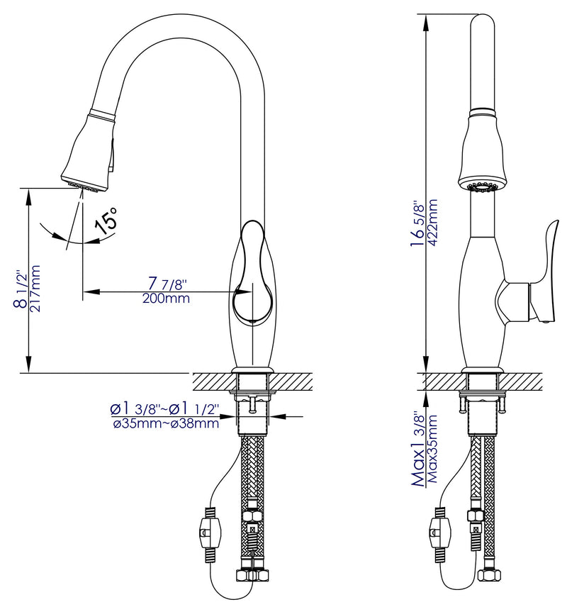 ALFI brand ABKF3783 Kitchen Faucet