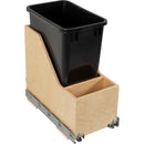 Single 35 Quart Wood Bottom-Mount Soft-close Vanity Trashcan Rollout for Hinged Doors, Includes One Black Can