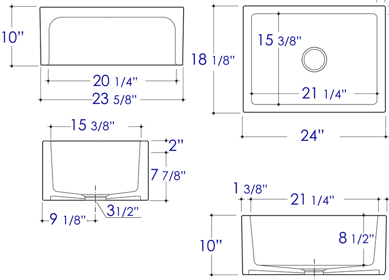 ALFI brand AB2418ARCH Kitchen Sink