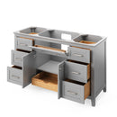 60" Chocolate Chatham Vanity, White Carrara Marble Vanity Top, undermount rectangle bowl