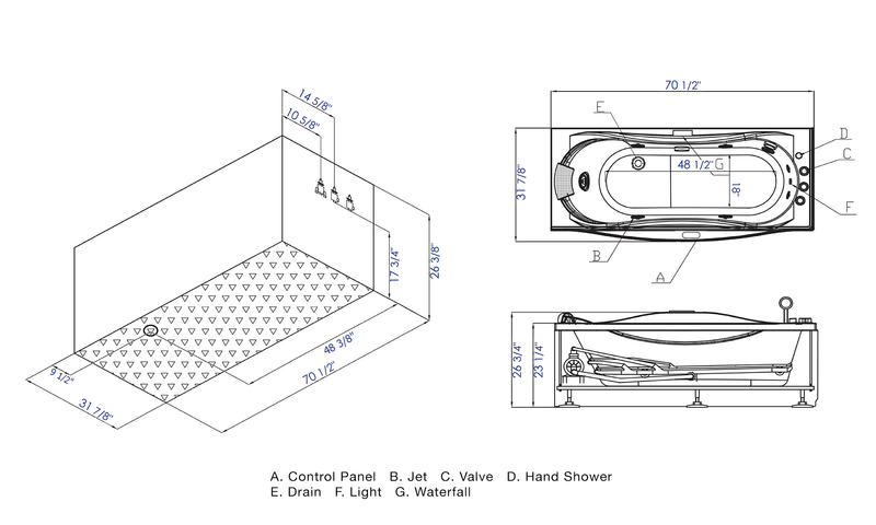 EAGO  Whirlpool Tub