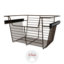 REV A SHELF : 18" W Closet Baskets for Custom Closet Systems (3-Pack)