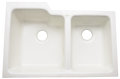 Ceco, Ceco - Redondo 60/40 High-Low Undermount Enameled Cast Iron Kitchen Sink (735-UM ) **MUST USE VANCE MOUNTING KIT QN25UM FOR WARRANTY TO BE VALID