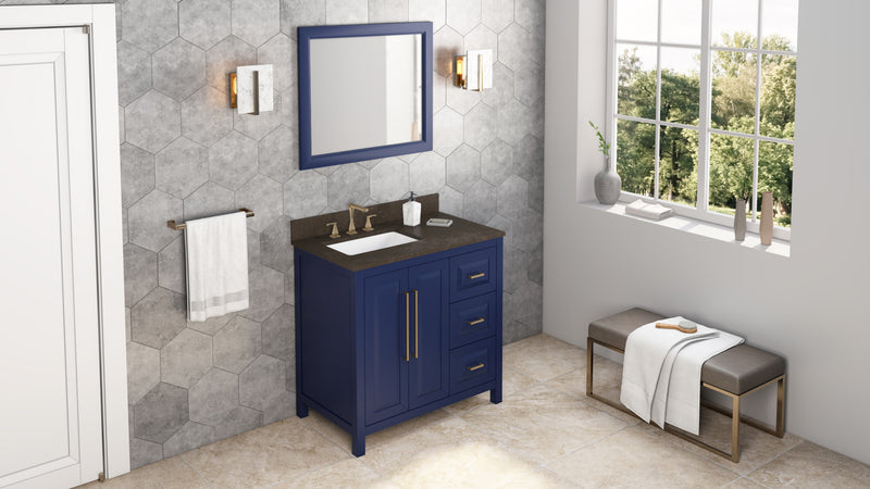 36" Hale Blue Cade Vanity, left offset