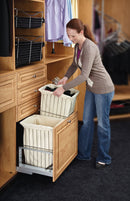REV A SHELF : Steel Wire Pullout Hamper for Vanity/Closet Applications w/ Soft/Open Close