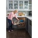 18" Polished Chrome and Walnut Blind Corner Swingout for Openings on the Left of the Blind
