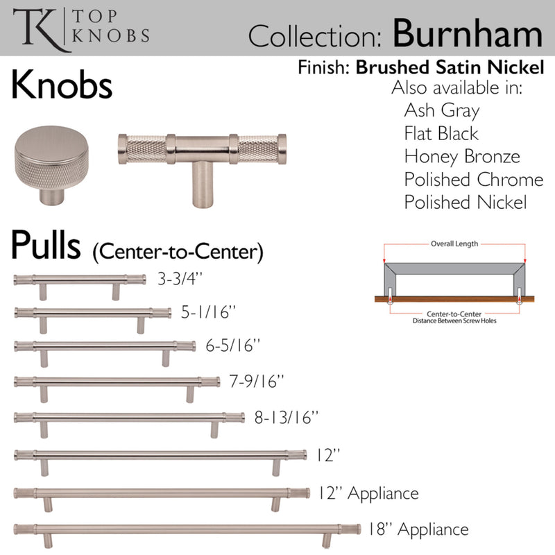 Top Knobs Burnham 7 9/16" Center to Center Bar Pull