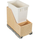 Single 35 Quart Wood Bottom-Mount Soft-close Vanity Trashcan Rollout for Door Mounting, Includes One White Can