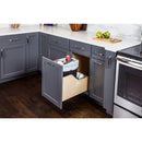 Single 35 Quart Wood Bottom-Mount Soft-close Trashcan Rollout for Door Mounting, Includes One Black Can