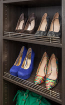 17" Wide Satin Nickel Wire Shoe Fence for Shelving