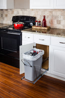 Polished Chrome Single Can Wire Bottom-Mount Trashcan Pullout