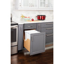 Double 35 Quart Wood Bottom-Mount Soft-close Trashcan Rollout for Door Mounting, Includes Two White Cans