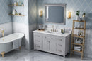 60" Grey Chatham Vanity, White Carrara Marble Vanity Top, undermount rectangle bowl
