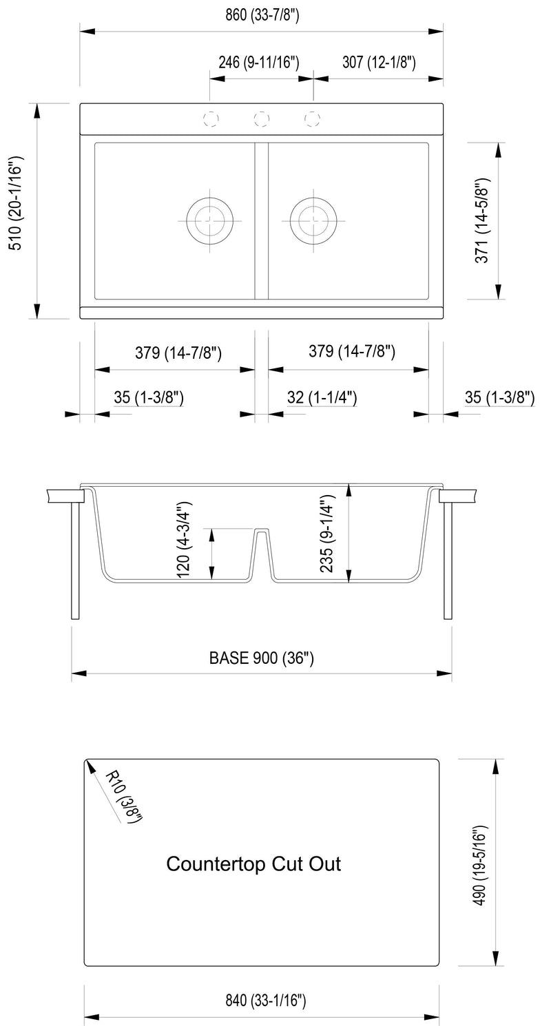 ALFI brand AB3418DBDI Kitchen Sink