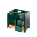 36" Forest Green Cade Vanity, left offset