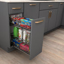 8" Black Nickel STORAGE WITH STYLE® Metal "No Wiggle" Under Drawer Soft-close Base Pullout