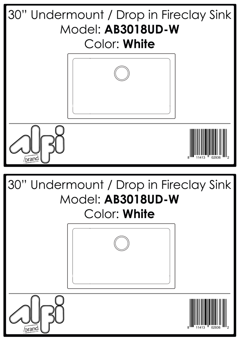 ALFI brand AB3018UD Kitchen Sink