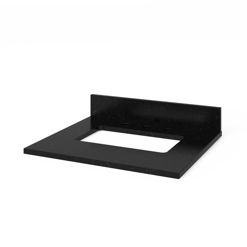 24" Grey Addington Vanity, Black Granite Vanity Top, undermount rectangle bowl