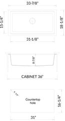 ALFI brand AB3418SBUM Kitchen Sink