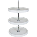 18" Round Three-Shelf Plastic Lazy Susan Set with Chrome Hubs