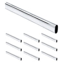 10 Chrome 19/32"x1-3/16"x92" Oval Steel Closet Rods