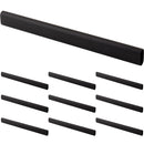 10 Matte Black 19/32"x1-3/16"x92" Oval Steel Closet Rods