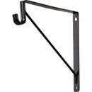 Matte Black Shelf Bracket with Rod Support for 1-5/16" Round Closet Rods