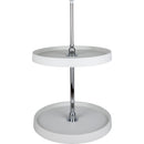 24" Round Two-Shelf Plastic Lazy Susan Set with Chrome Hubs