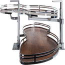 18" Polished Chrome and Walnut Blind Corner Swingout for Openings on the Right of the Blind