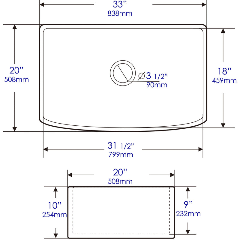 ALFI brand ABFC3320S Kitchen Sink