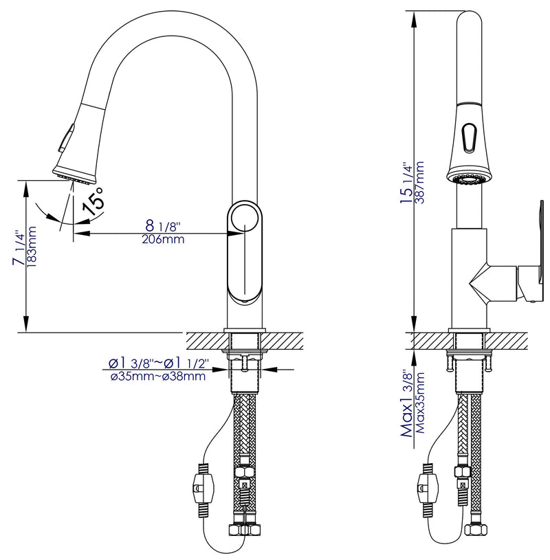 ALFI brand ABKF3480 Kitchen Faucet